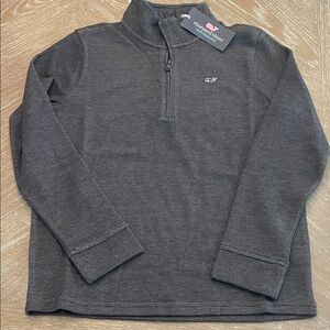 NWT Boys Vineyard Vines Charcoal Quarter-Zip Sweater